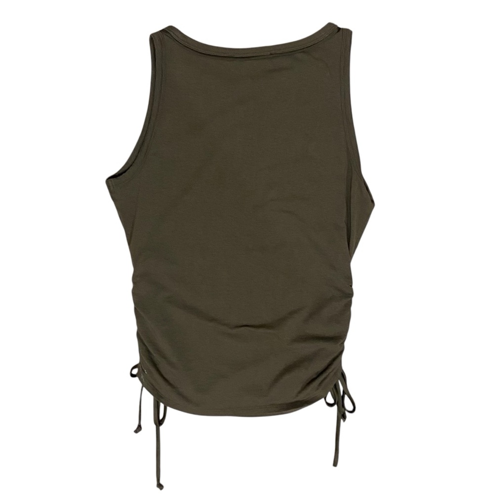 White House Black Market Olive Sleeveless Ruched Top Small - Picture 4 of 10